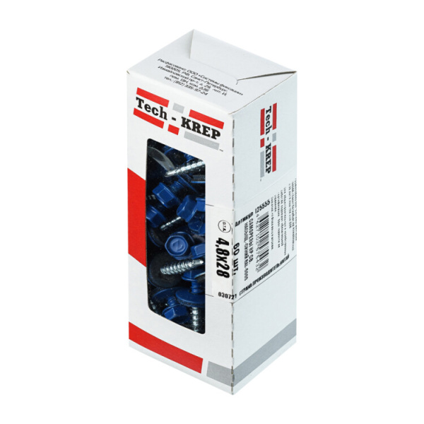 Саморез КР св. 4,8х28 RAL-5005 (насыщ. синий) (60 шт) - коробка ( 0,32 кг) | 125555 | Tech-KREP