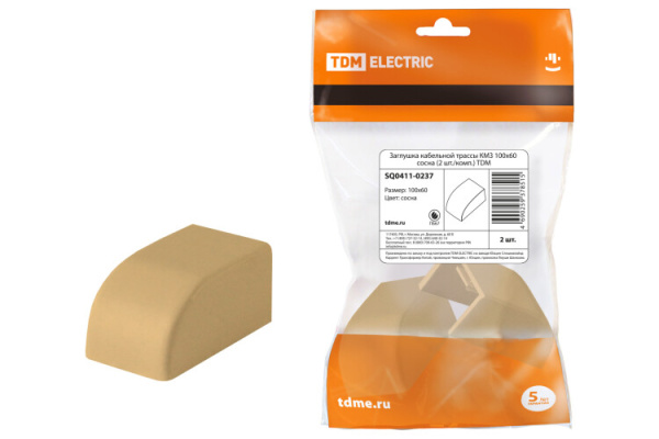 Заглушка кабельной трассы КМЗ 100x60 сосна (2 шт./комп.) | SQ0411-0237 | TDM