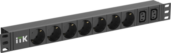 ITK PDU 7 розеток нем. ст. + 2 С13 1U каб. 2м нем. ст. | PH22-7D2C131-P | ITK