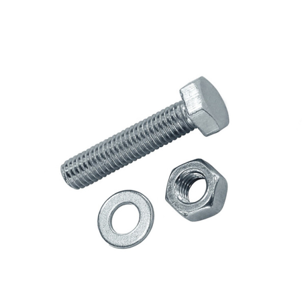 Болт DIN933 с шестигранной головкой оцинк. М10х70 + гайка + шайба (2 шт) - пакет ( 0,124 кг) | 112727 | Tech-KREP
