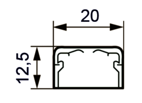 Кабель-канал 20*12.5 пл.без перегородки DLPlus | 030008 | Legrand