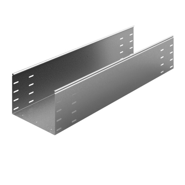 Лоток неперфорированный 500х200х3000, толщ. 1,5 мм, Сендзимир цинк | УЛН-500х200х3000-1,5-СЦ | Ostec