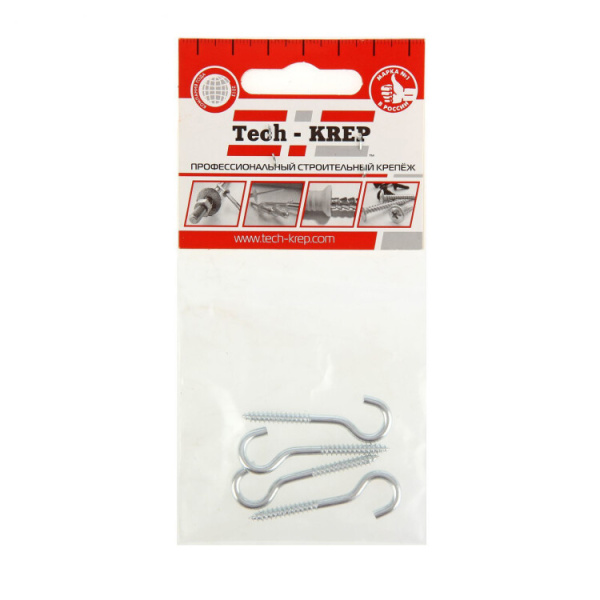 Шуруп-полукольцо 3,5х40(45) (4шт) - пакет | 113134 | Tech-KREP