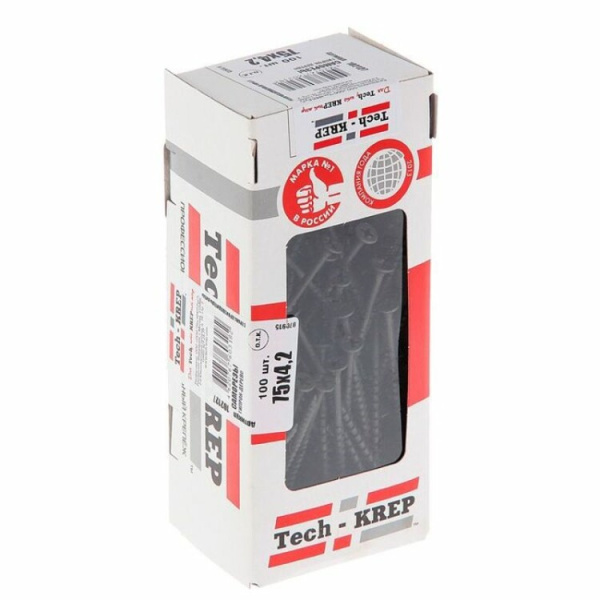 Саморез ШСГД 4,2х75 (100 шт) - коробка с ок. ( 0,436 кг) | 102127 | Tech-KREP