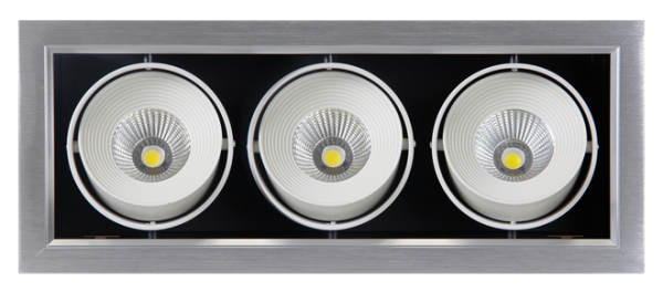 Светильник светодиодный встраиваемый PSP-S 113 3x9Вт 4000К серый карданный | 2853042 | Jazzway