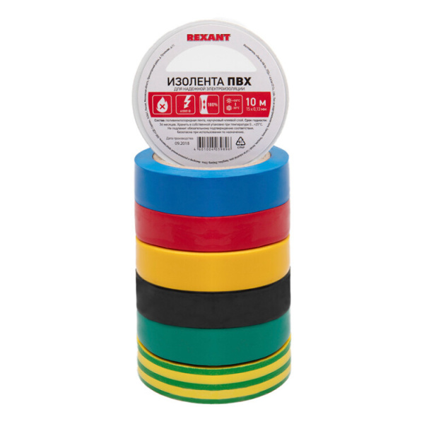 Набор изоляционных лент 7 цветов | 09-2010-E | REXANT