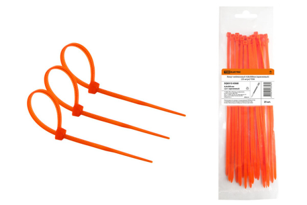 Хомут нейлоновый 4.8х300мм (оранжевый) (25 штук) | SQ0515-0368 | TDM