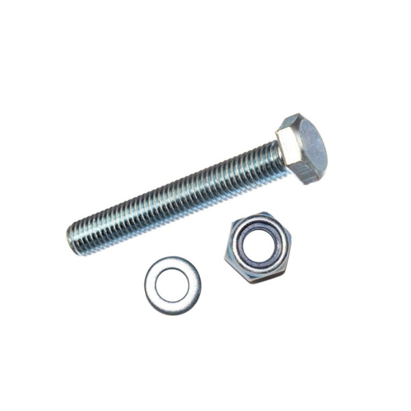Болт DIN933 с шестигранной головкой оцинк. М8х120 + гайка + шайба (2 шт) - пакет ( 0,103 кг) | 136913 | Tech-KREP