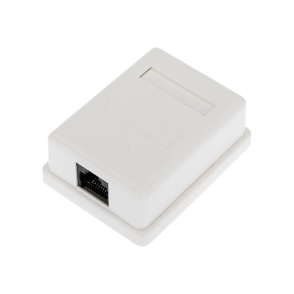 Рoзетка компьютерная внешняя, 1-порт RJ-45 (8P8C), UTP неэкранированная, категория 6, | 03-0132 | REXANT