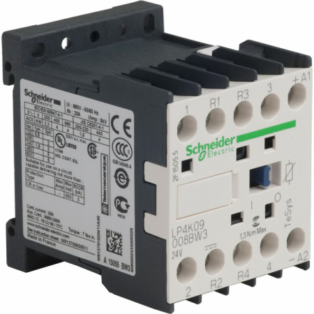 КОНТАКТОР K 4Р(2НО+ 2НЗ),AC1.20A,24VDC 1.8 Вт,РАСШ | LP4K09008BW3 | Schneider Electric