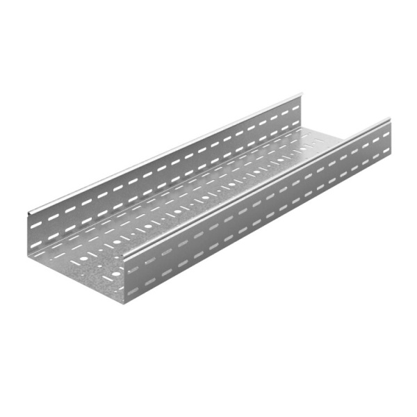 Лоток перфорированный 600х100х3000, толщ. 1,5 мм, Сендзимир цинк | УЛП-600х100х3000-1,5-СЦ | Ostec