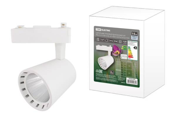 Светильник светодиодный трековый однофазный TRL-01-015-NW 15 Вт, 24°, 4000 К, 80 Ra, белый, | SQ0369-0008 | TDM