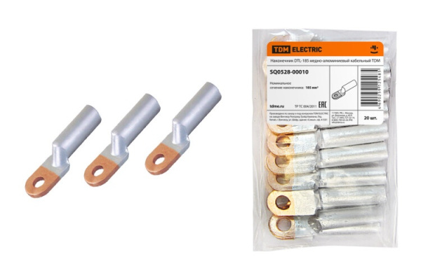 Наконечник DTL-185 медно-алюминиевый кабельный | SQ0528-0010 | TDM