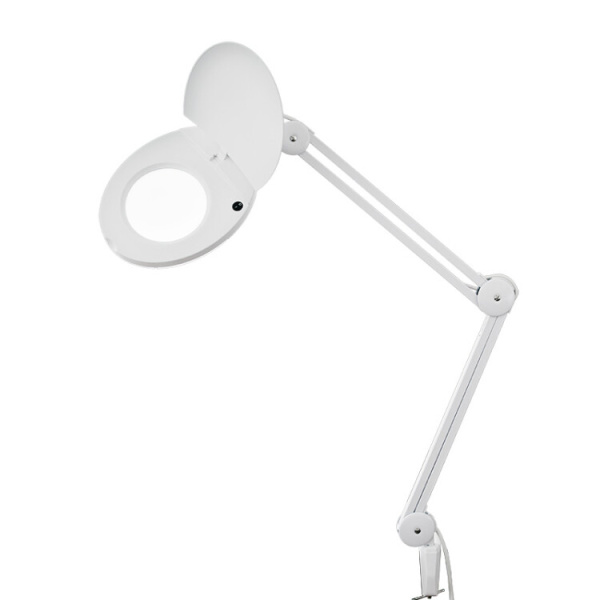 Лупа на струбцине , круглая, 5D, с подсветкой и крышкой, белая | 31-0222 | REXANT