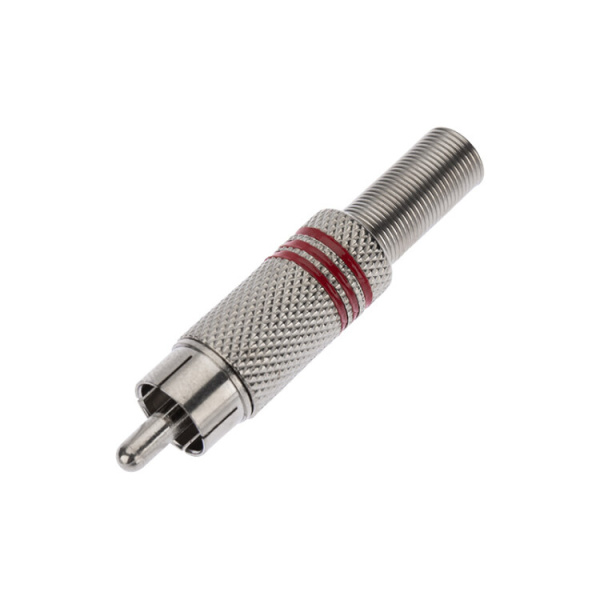 Разъем штекер RCA металл под винт черный/красный | 14-0410 | REXANT