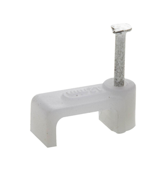 Скоба для кабеля плоская Б12 мм (50 шт) - пакет | 103661 | Tech-KREP