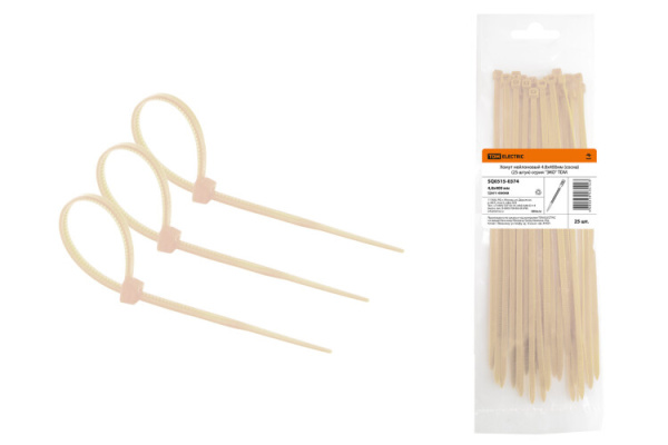 Хомут нейлоновый 4.8х400мм (сосна) (25 штук) серия "ЭКО" | SQ0515-0374 | TDM