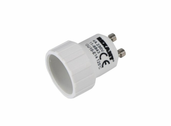 Переходник цокольный GU10-Е14 | 11-8843 | REXANT