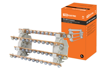 Блок распределительный РБ-400 4П 400А (4 шины 10xM6+1хM8) | SQ0823-0010 | TDM