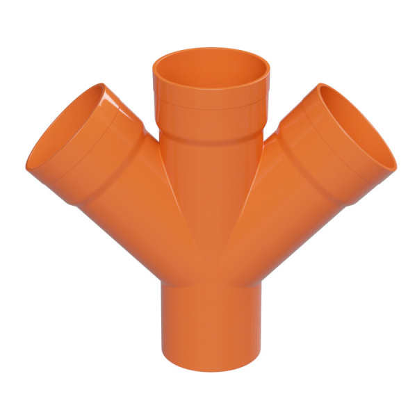 Соединение для 4 двустен. труб. 45 град.. полипропилен. желтый. д.63 | 021063 | DKC