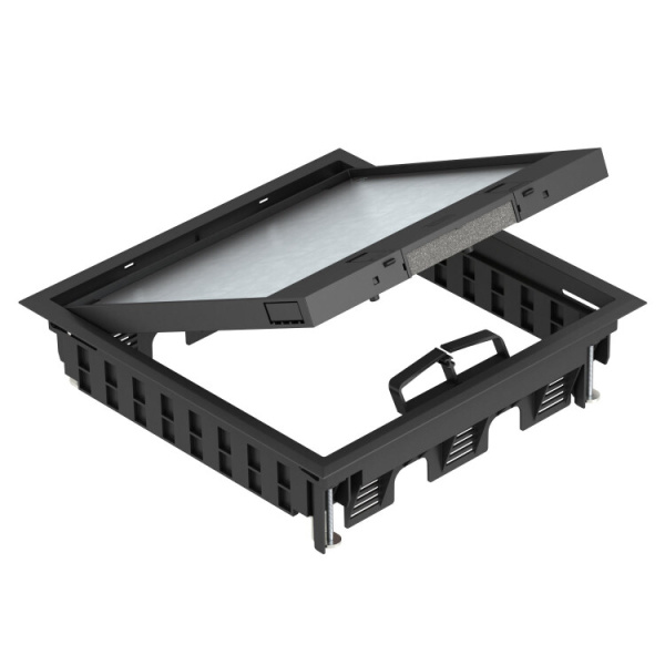 Лючок GES9-3S U (универсальный) 12xModul45 (полиамид,черный) (GES9-3S U 9011) | 7405085 | OBO Bettermann