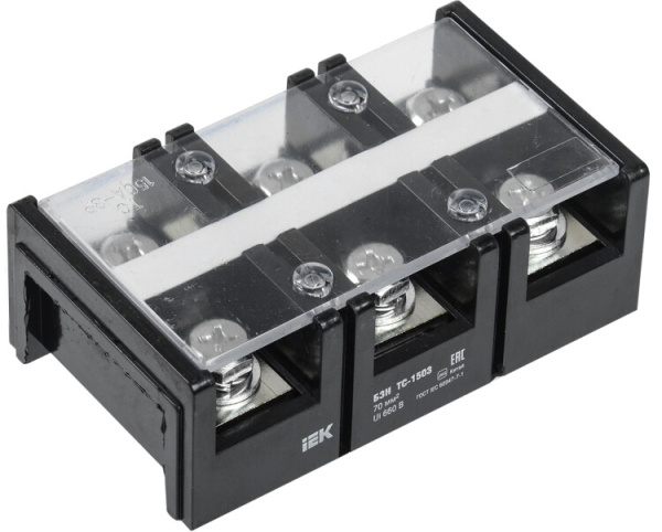 Блок зажимов БЗН ТС-1503 70 мм2 150A 3 пары | YZN42-03-070-K02 | IEK